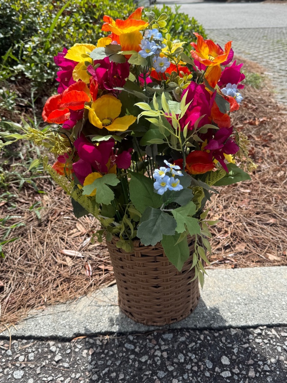 Artificial Floral Arrangement Basket - NWT